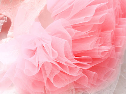 Unique Pet Feather Tutu Dog Lace Dress Princess Dress Pink Swan for Wedding Party Birthday Festival One Piece