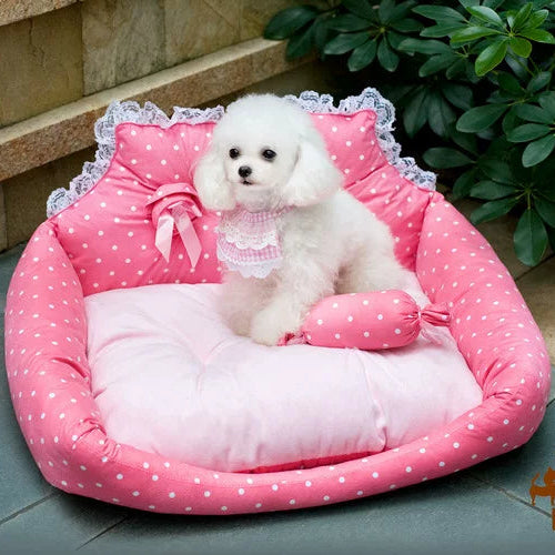 Pink Dot Princess Dog Sofa Bed