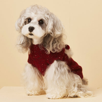 Wine Red Doggy Knit Sweater