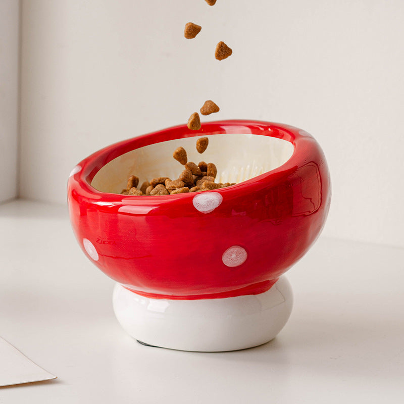 Mushroom Ceramic Pet Bowl Set (2 pieces per set)