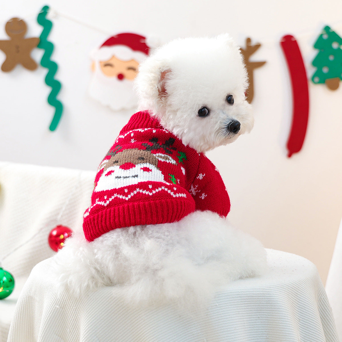 Red Reindeer Christmas Pet Sweater