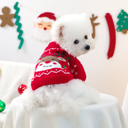 Red Reindeer Christmas Pet Sweater