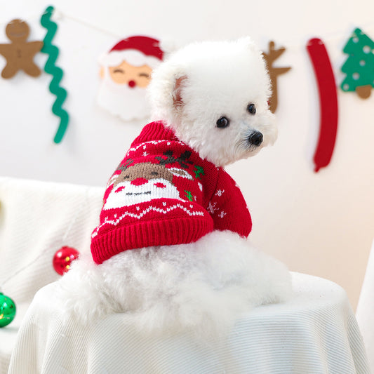 Red Reindeer Christmas Pet Sweater