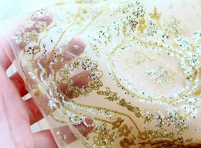 Handmade Luxurious Dog Gown Gold Glitter Pet Princess Trailing Dress Gold Glitter For Weddings Parties