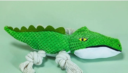 Crocodile Rope Dog Toy with Squeaker