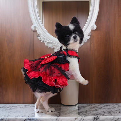 Red Lace Pet Party Dress