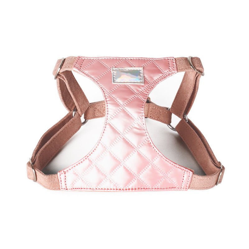 Quilted Suede Dog Harness & Leash Set – Soft Comfort with Chic Style
