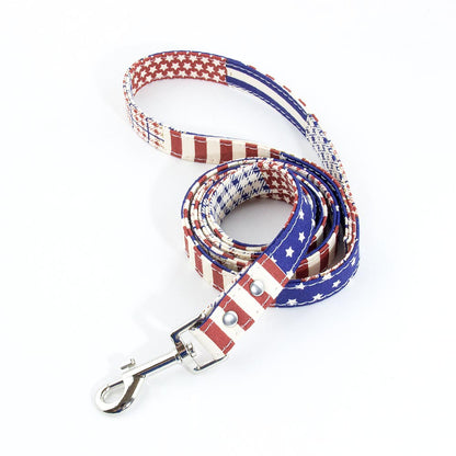 American Flag Dog Collar & Leash Set