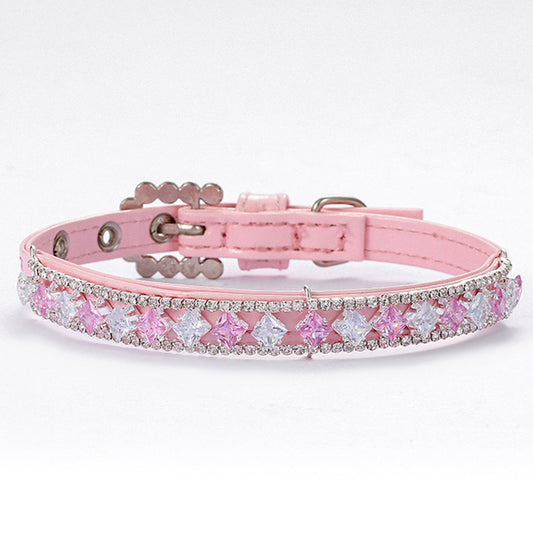 Pink Princess Gemstone Pet Collar