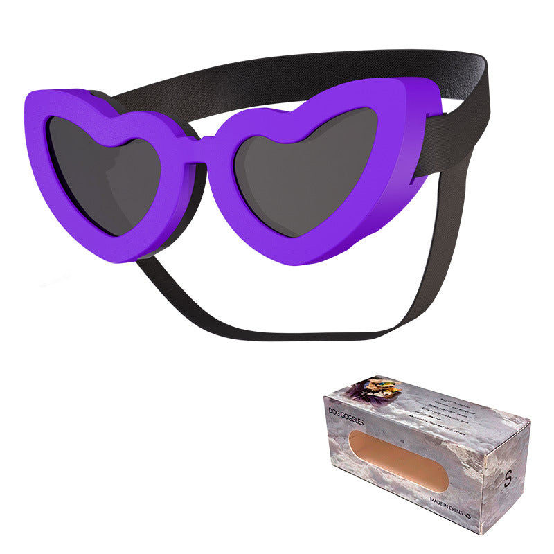 Heart Shaped Pet Sunglasses Adjustable Dog Goggles Cute Fashion Glasses for Small Dogs Cats UV Protection