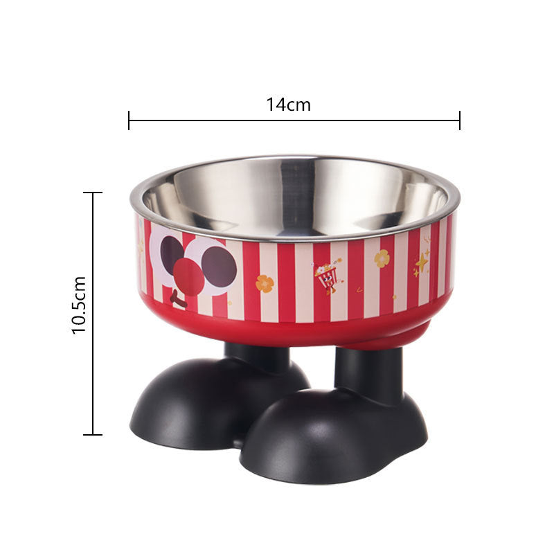 Striped Elevated Stainless Steel Pet Bowl