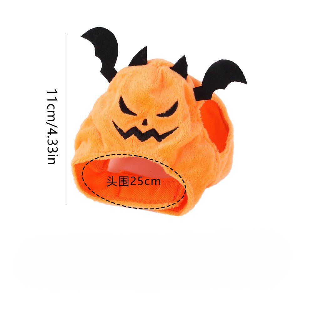 Pumpkin Pet Plush Hood with Ears & Stretch Opening