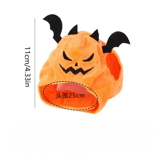 Pumpkin Pet Plush Hood with Ears & Stretch Opening