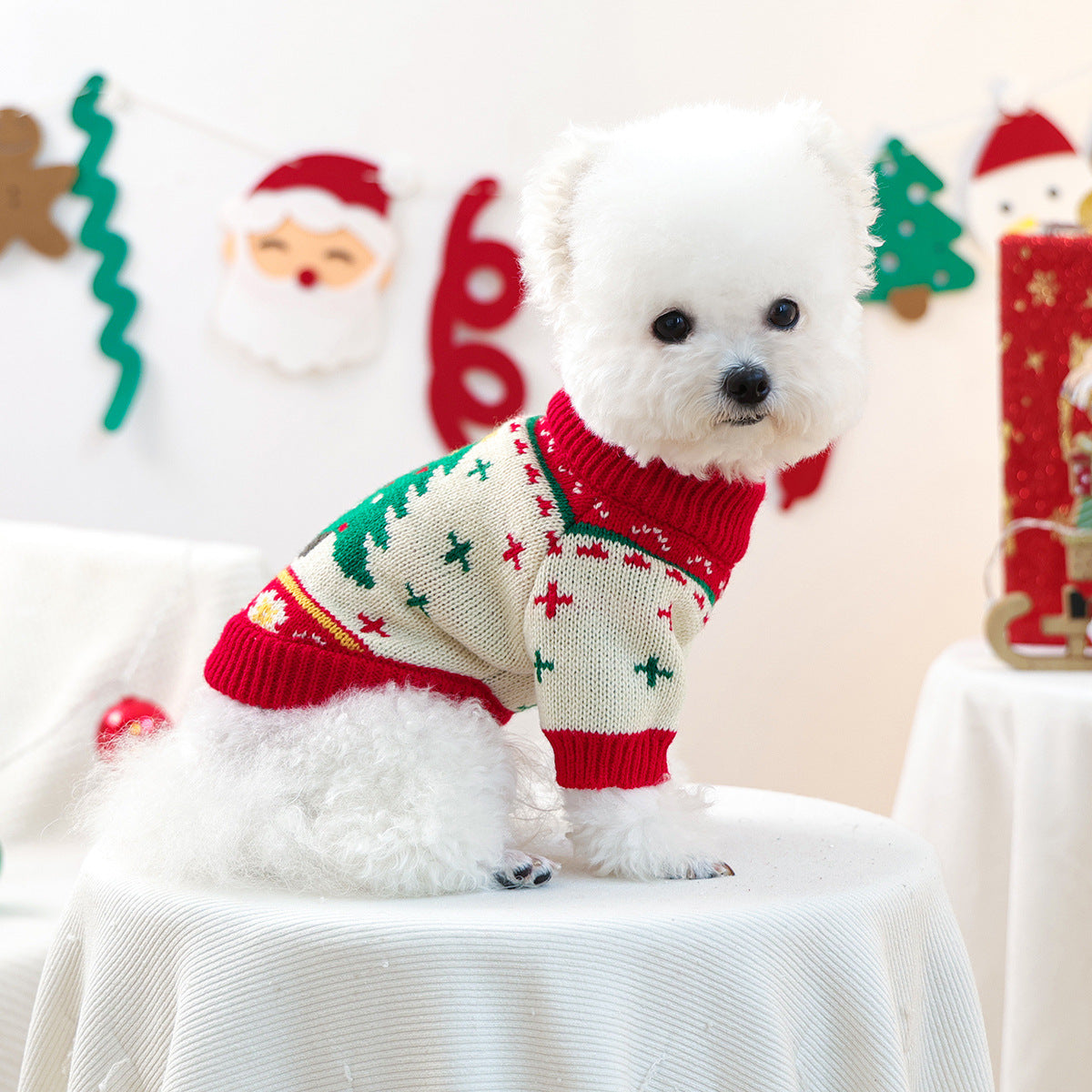 Christmas Cozy Tree Knit Sweater for Dogs & Cats