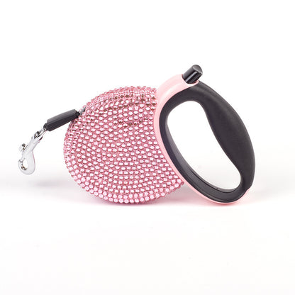 Bling Retractable Dog Leash – 9.8feet Crystal Design