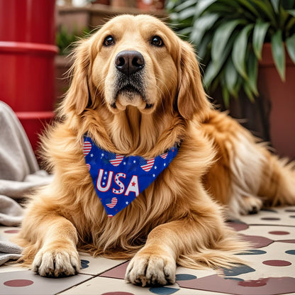 Memorial Day puppy bandana with USA print