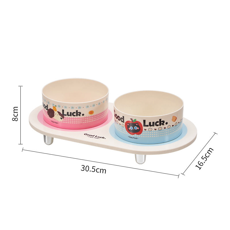 Good Luck elevated double pet bowl dimensions 30.5 by 16.5 by 8 centimeters