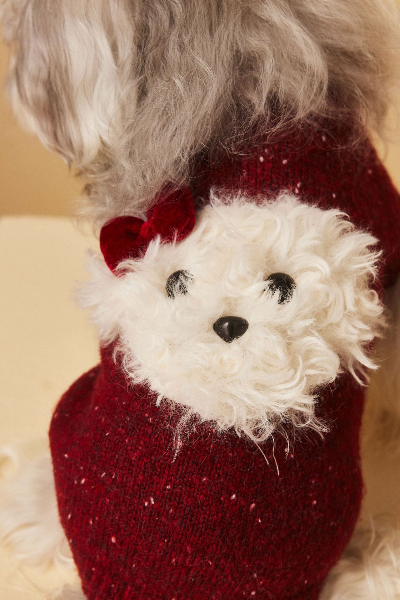 Wine Red Doggy Knit Sweater
