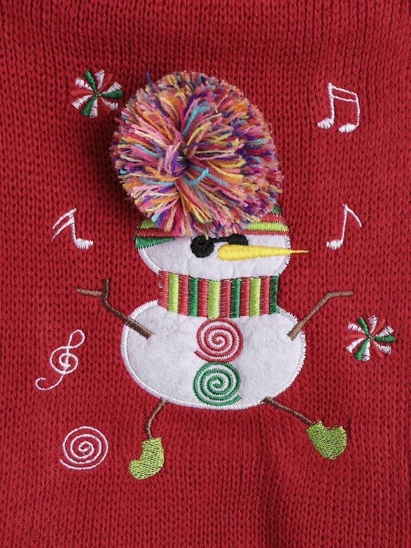 Christmas Pet Sweater • Knit Snowman & Pom-Pom Hat