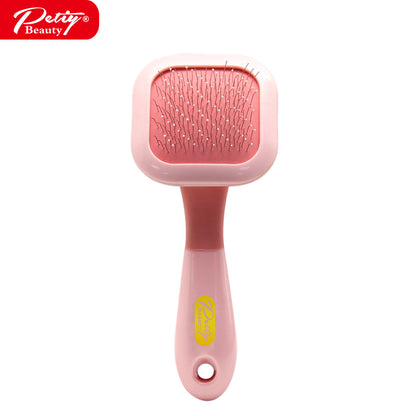 Small pink Ball Tip pet pin brush with hanging hole