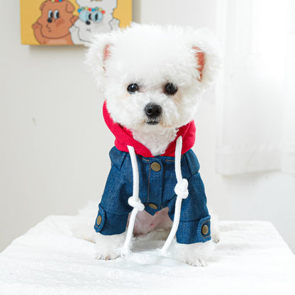 Denim Dog Hoodie Jacket Outfit - product detail view 4 of 9