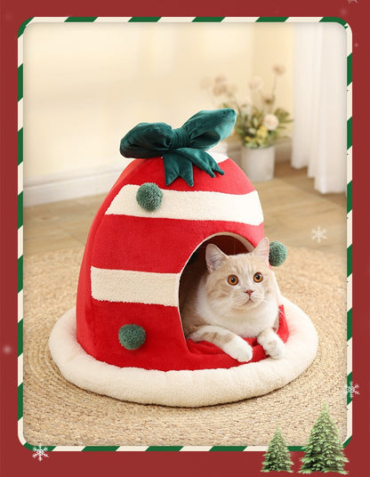Christmas Candy Hut Pet Bed