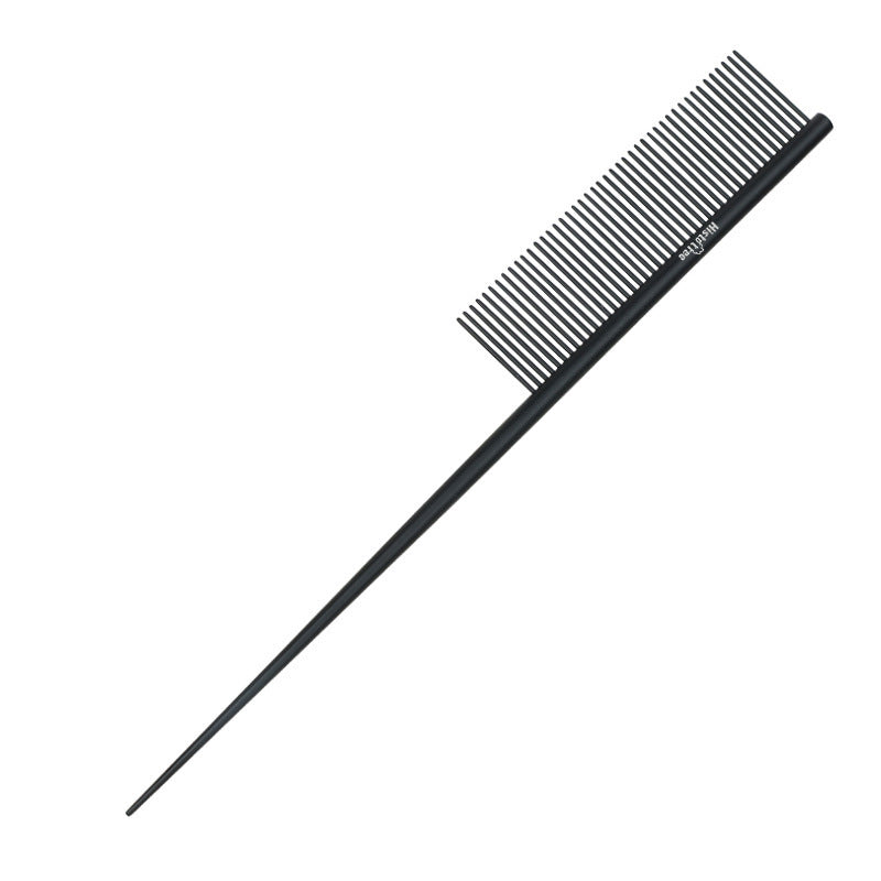 Black dual teeth pet grooming comb shown on a white background