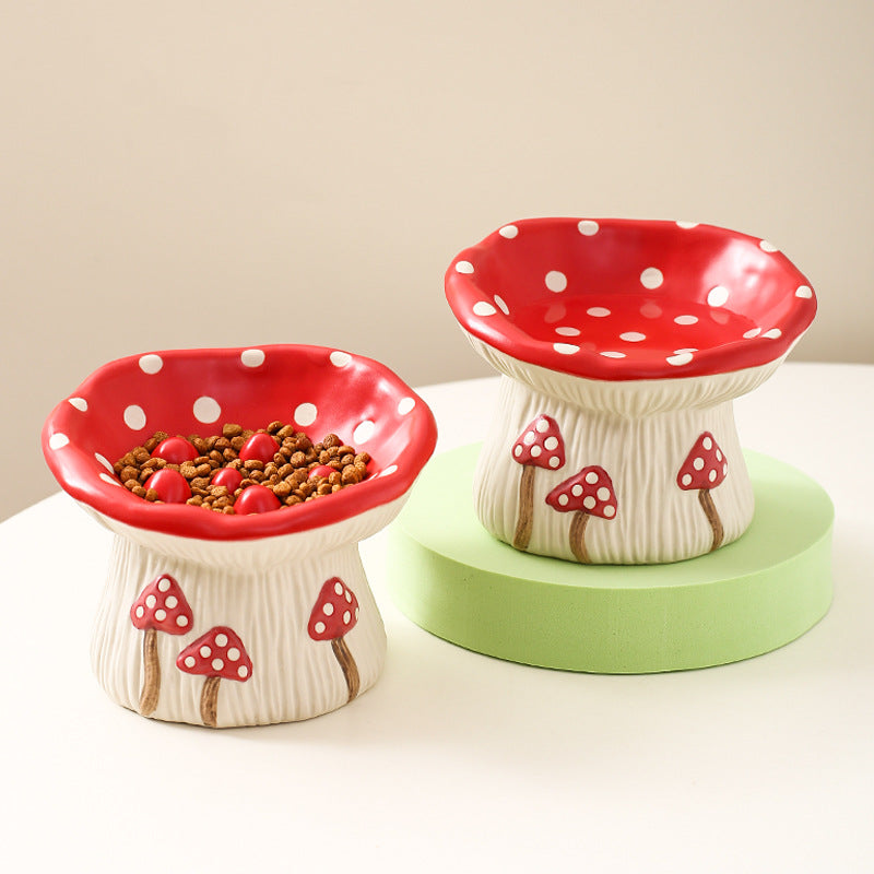 Ceramic Mushroom Pet Bowl