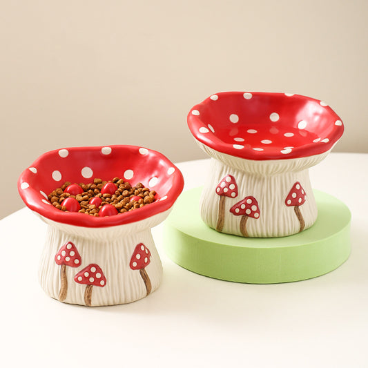 Ceramic Mushroom Pet Bowl