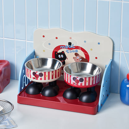 Anti-Spill Pet Feeding Tray with Splash Guard