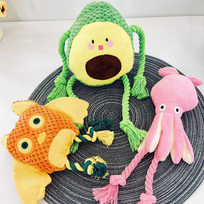 cute plush dog rope toy