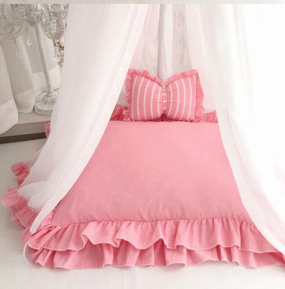 Pink Princess Canopy Pet Bed