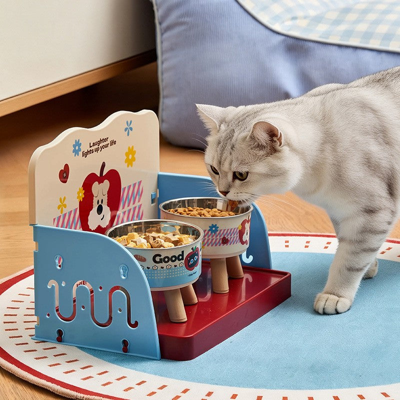 Anti-Spill Pet Feeding Tray with Splash Guard