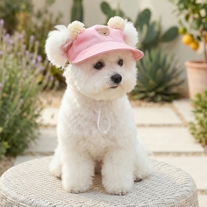 Cute puppy hat with adjustable chin strap