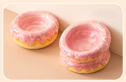 Donut Ceramic Pet Bowl (2 pieces per set)