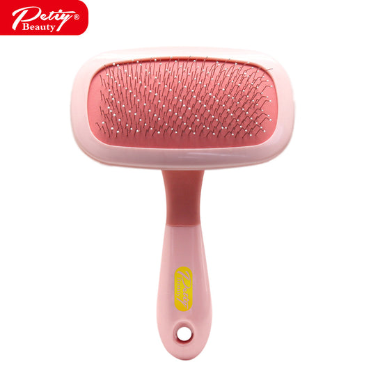 Large pink Ball Tip pet pin brush shown from the front