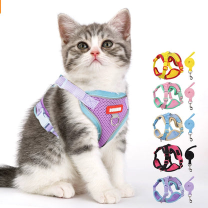 reflective cat harness and leash set