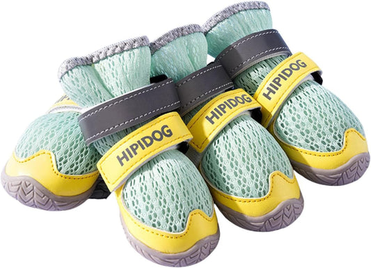 Breathable Dog Shoes with Anti-Slip Sole & Reflective Straps
