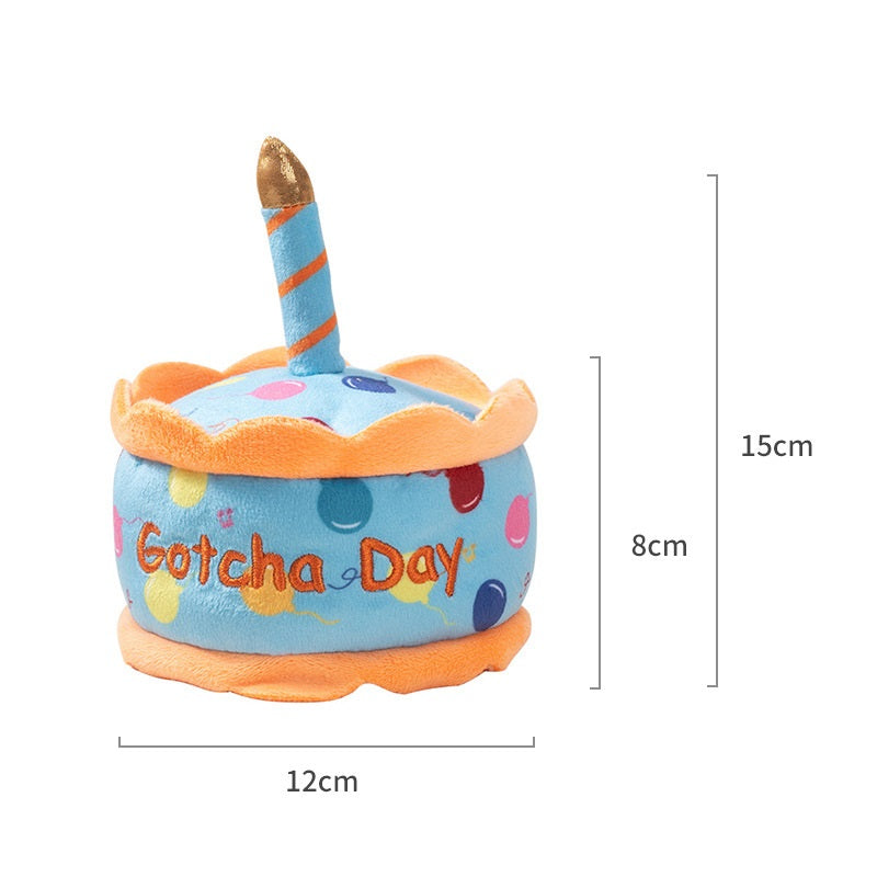 Dog Toy Birthday Cake Plush Squeaky