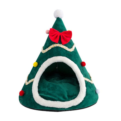 christmas Tree Pet Cave Bed product photo for Jane's Pet Boutique