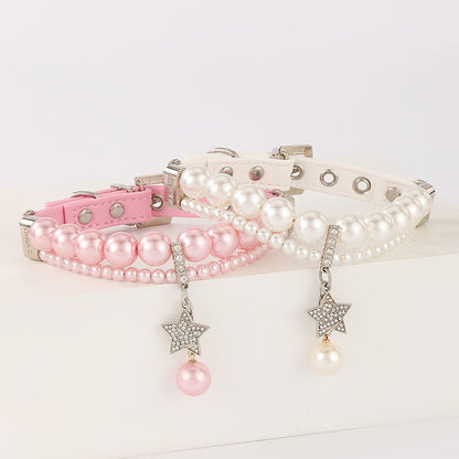Luxury Pearl Pet Collar and Leash Set – Elegant & Lightweight
