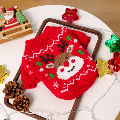 Red Reindeer Christmas Pet Sweater - main product view