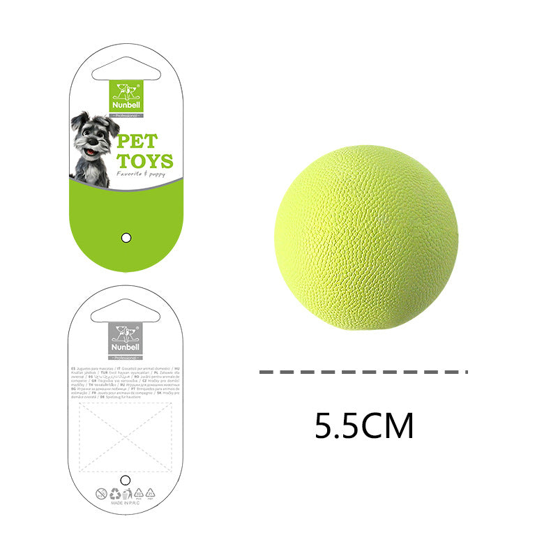 Green Nunbell textured latex squeaky pet ball in S 5.5 cm size