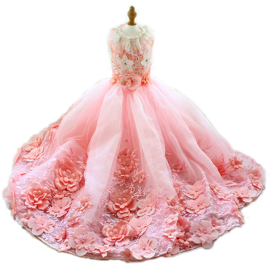 Luxury Dog Clothes Princess Pet Wedding Dress Pink Dog Gown