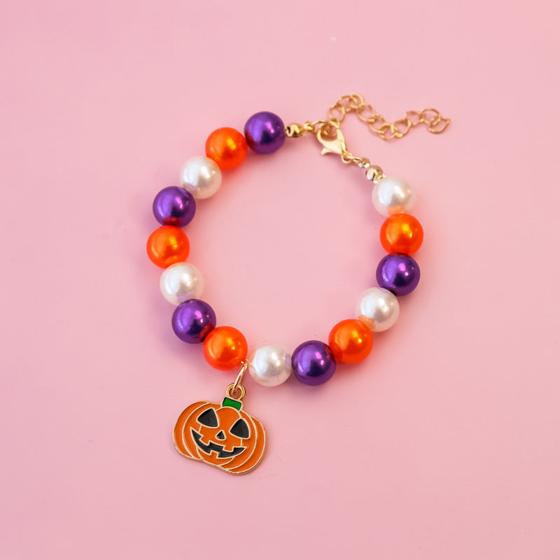 Halloween pet necklace pumpkin