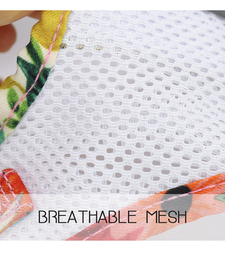 Floral Bow Mesh Dog Harness Dress with Leash