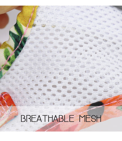 Floral Bow Mesh Dog Harness Dress with Leash