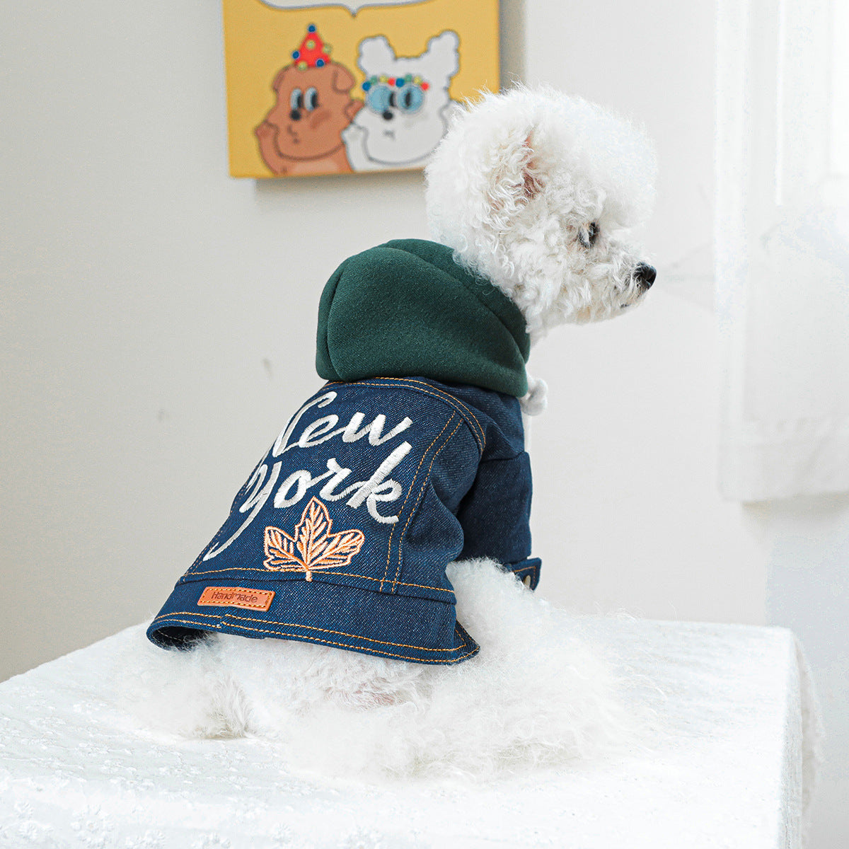 Denim Dog Hoodie Jacket Outfit - product detail view 5 of 9