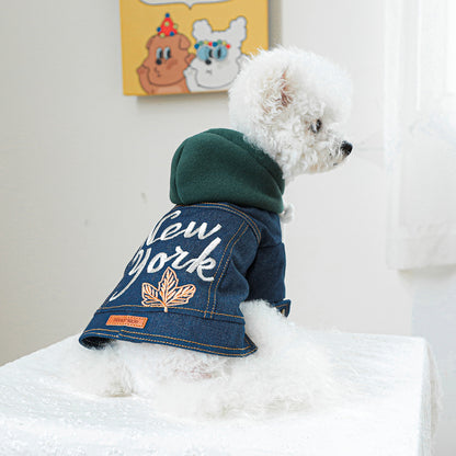 Denim Dog Hoodie Jacket Outfit - product detail view 5 of 9