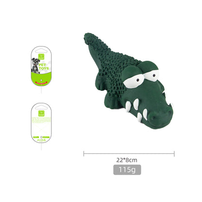 Dark Green Textured Nunbell crocodile pet toy measuring 22 by 8 cm